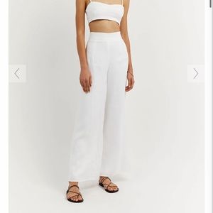 Dissh linen white pants/trousers